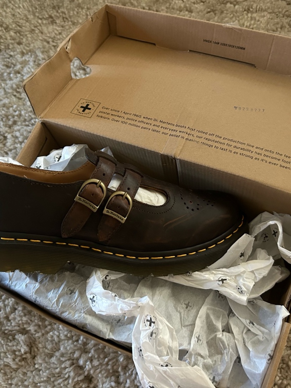 Dr. Martens Brown Leather Double-Strap Mary Jane Loafers